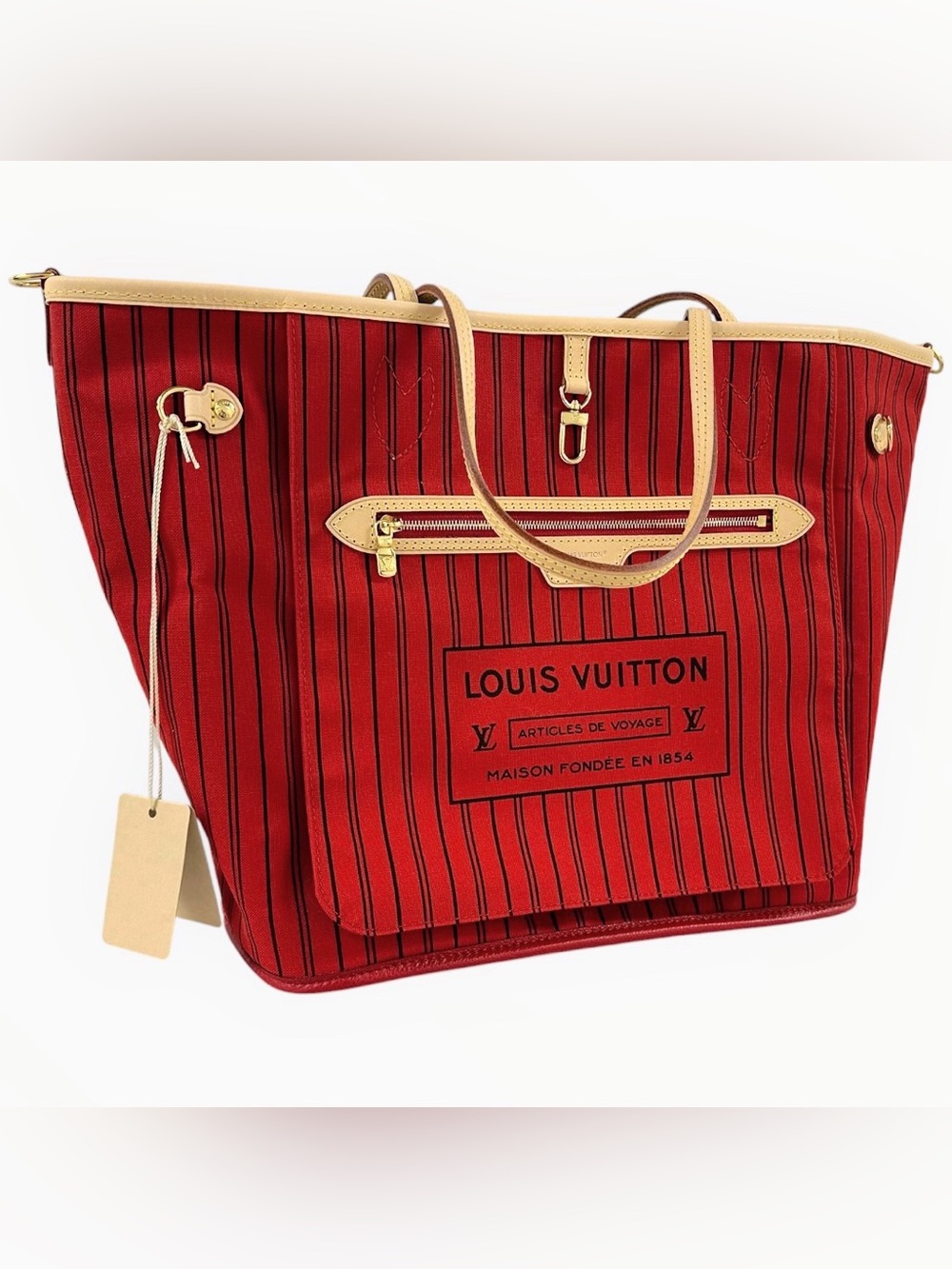 Louis Vuitton Neverfull Bandoulière Inside Out MM Monogram M12096 France NWT